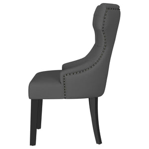 Baney - Fabric Upholstered Dining Side Chair - Gray And Black