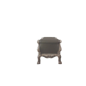  Bench (Backless) Stationary Seat Padded SEAT: PU () Raised Scrolled Moldings with Vintage Hand Brushed Contrast Finish (Poly-Resin) Backless Seat Construction: Wooden Scrolled Apron () Oversized Claw Leg Rolled Armrests<br/><br/><b>Product Features</b
