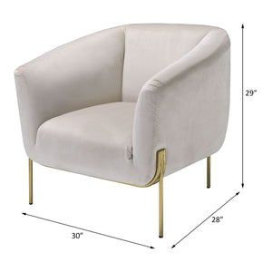 Carlson - Accent Chair - Beige Velvet & Gold