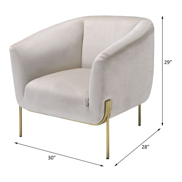 Carlson - Accent Chair - Beige Velvet & Gold