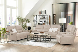 Whitman - Verona Linen - Powered By Freemotion Power Reclining Sofa Loveseat and Recliner