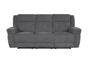 Richland - Bristol Grey Power Reclining Sofa Loveseat and Recliner