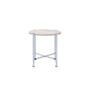 KD, Round End Table â€¢ NO Storage () â€¢ Wooden Top, Metal Frame Leg with X-Shape Support (Open Base) â€¢â€¢ CONSTRUCTION] Wooden Top: Paper Veneer+PB â€¢ Metal Leg/Frame & Crossbar Support: Metal Tube<br/><br/><b>Product Features</b><ul><li>Case: 1Pc/1C