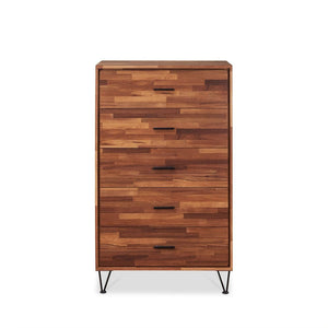  the raw wood texture enhances this dresser-'s sleek style and the drawers provide plenty of storage space for cl