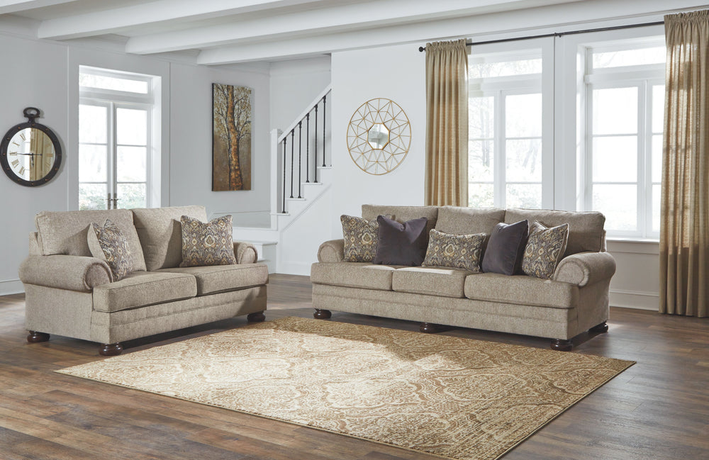 Everyone can have the best seat in the house with this sofa and loveseat. An indulgent choice with deep seats crafted for cloud-like softness, this set is the ideal merger of modern flair and classic staying power. <h4><b>Kananwood - Oatmeal - Sofa</b></h