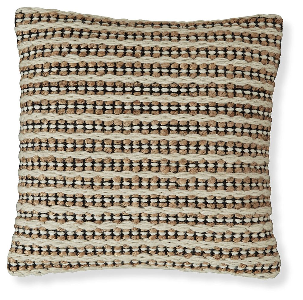 Bring some of your natural sensibilities indoors with this pillow. The handwoven stripe design in neutral hues stuns with its simplicity. Brimming with organic beauty, it adds an air of authenticity to your decor.<br/><br/><b>Product Features</b><ul><li>F