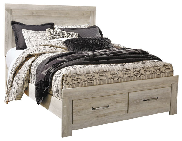 Bellaby - Whitewash - Queen Platform Bed with 2 Storage Drawers