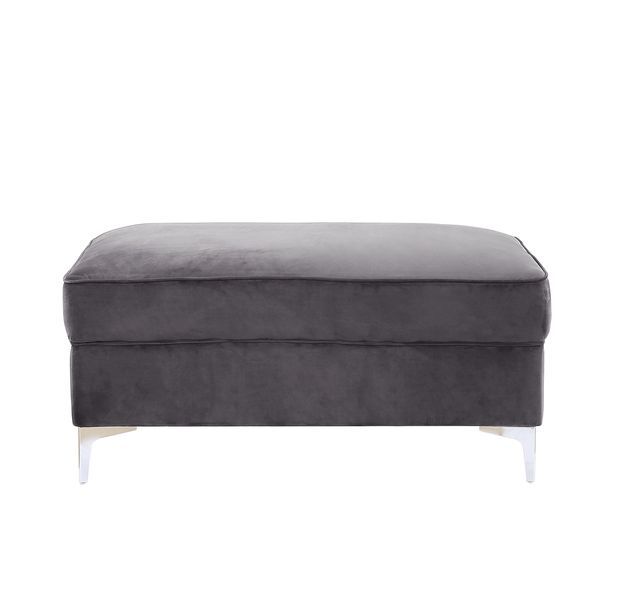 The Bovasis sofa and ottoman are ideal for smaller spaces. In a contemporary design featuring nailhead trim and sturdy metal legs. The beautiful velvet upholstery is soft to the touch and the button tufting adds dimension to the sofa. Pair it with the mat