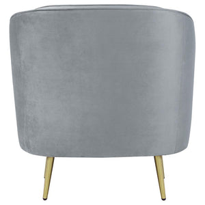 Sophia - Upholstered Channel Tufted Barrel Accent Chair - Gray