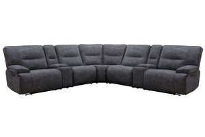 Gladiator - 7 Piece Modular Power Zero Gravity Reclining Sectional With Power Adjustable Headrests - Cobalt