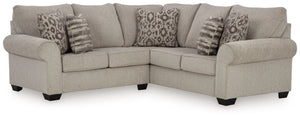 Whether your vision is traditional or cozy farmhouse, this sectional has the corner on style. Merging ultimate comfort with striking good looks, this chic seating includes coordinating accent pillows for that much more feel-good allure.<br/><br/><b>Produc