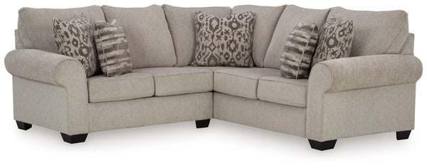 Whether your vision is traditional or cozy farmhouse, this sectional has the corner on style. Merging ultimate comfort with striking good looks, this chic seating includes coordinating accent pillows for that much more feel-good allure.<br/><br/><b>Produc
