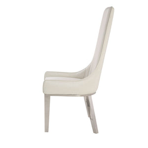 Gianna - Dining Chair (Set of 2) - Ivory PU & Stainless Steel