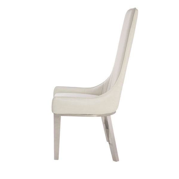 Gianna - Dining Chair (Set of 2) - Ivory PU & Stainless Steel