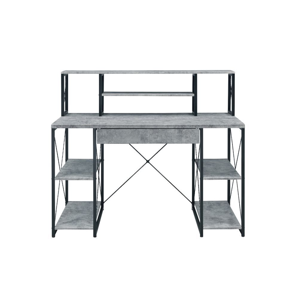 Specifically designed for all purpose, this Amiel Music Recording Studio Desk is suitable for study room, bedroom, living room or home office. Expertly crafted with selected veneers, manufactured wood, and metal tube, this piece has open shelving, hutch a