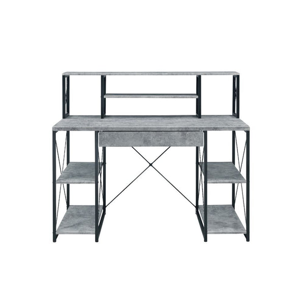 Specifically designed for all purpose, this Amiel Music Recording Studio Desk is suitable for study room, bedroom, living room or home office. Expertly crafted with selected veneers, manufactured wood, and metal tube, this piece has open shelving, hutch a