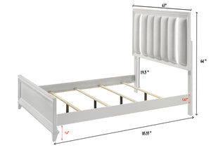 Cressida - Queen Bed With Slats - White