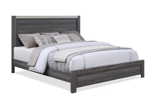 Step into modern simplicity with this bedroom collection that pairs a sleek, gray finish with a streamlined design. The sturdy bed acts as the focal point with a bold yet unadorned headboard, complemented by matching pieces that offer practical storage so