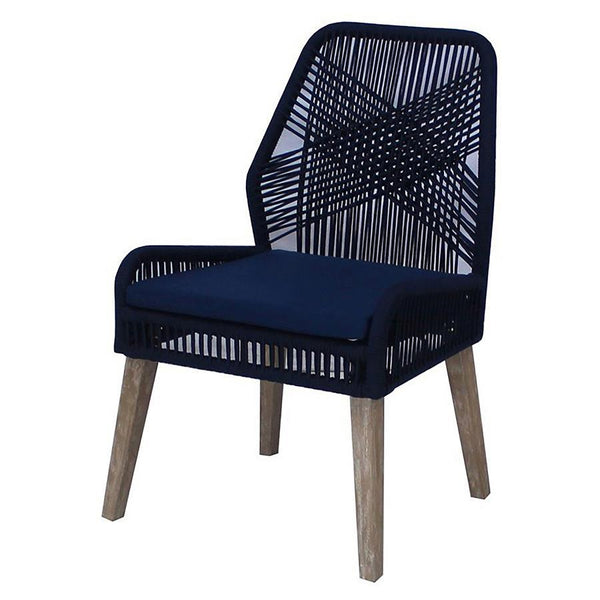 Nakia - Woven Rope Dining Side Chairs (Set of 2) - Dark Navy