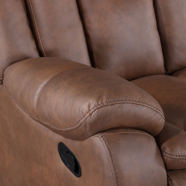 Morello - Console Loveseat With Dual Recliners - Brown