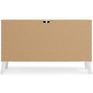 Piperton - Brown / White - Six Drawer Dresser - Vinyl-Wrapped