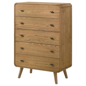  and walnut veneer for durability and style. Featuring five spacious drawers