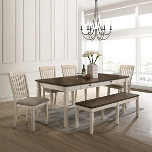 Fedele - Bench - Weathered Oak & Cream Finish