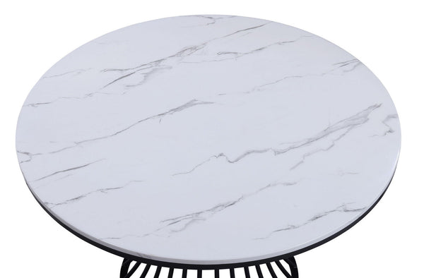  round table with a faux marble top that is both beautiful and easy to care for. The table-'s 