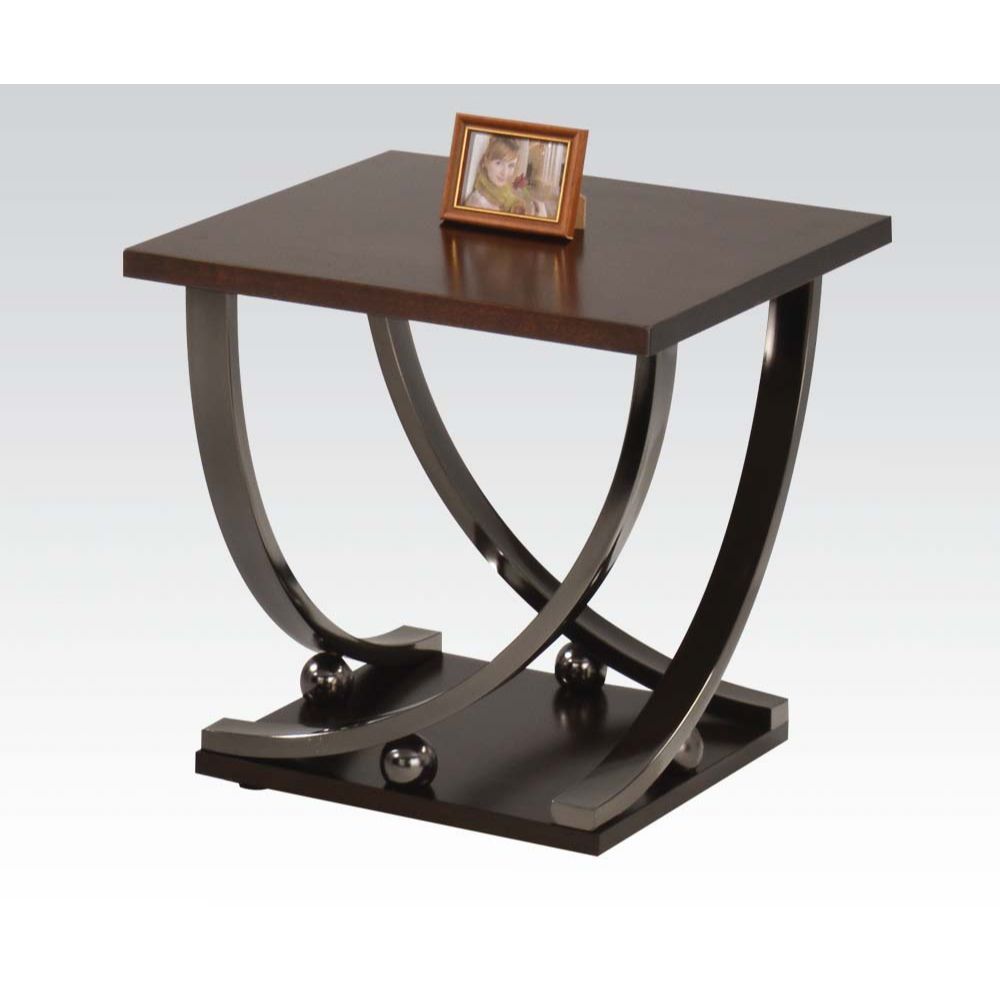 The Isiah occasional table contemporary design will provide a stunning look in your home decor. It-'s black nickel finish blends perfectly with wood tones.<br/><br/><b>Product Features</b><ul><li>Square Table</li><li>Wooden Top</li><li>Bottom Shelf</li><l