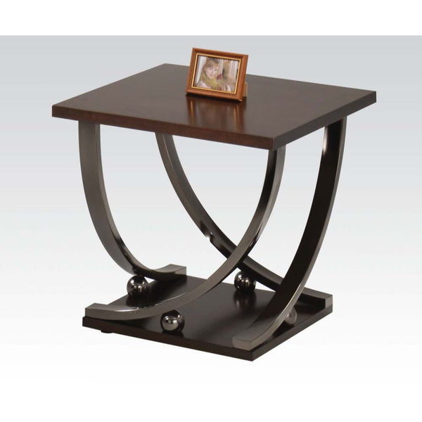 The Isiah occasional table contemporary design will provide a stunning look in your home decor. It-'s black nickel finish blends perfectly with wood tones.<br/><br/><b>Product Features</b><ul><li>Square Table</li><li>Wooden Top</li><li>Bottom Shelf</li><l