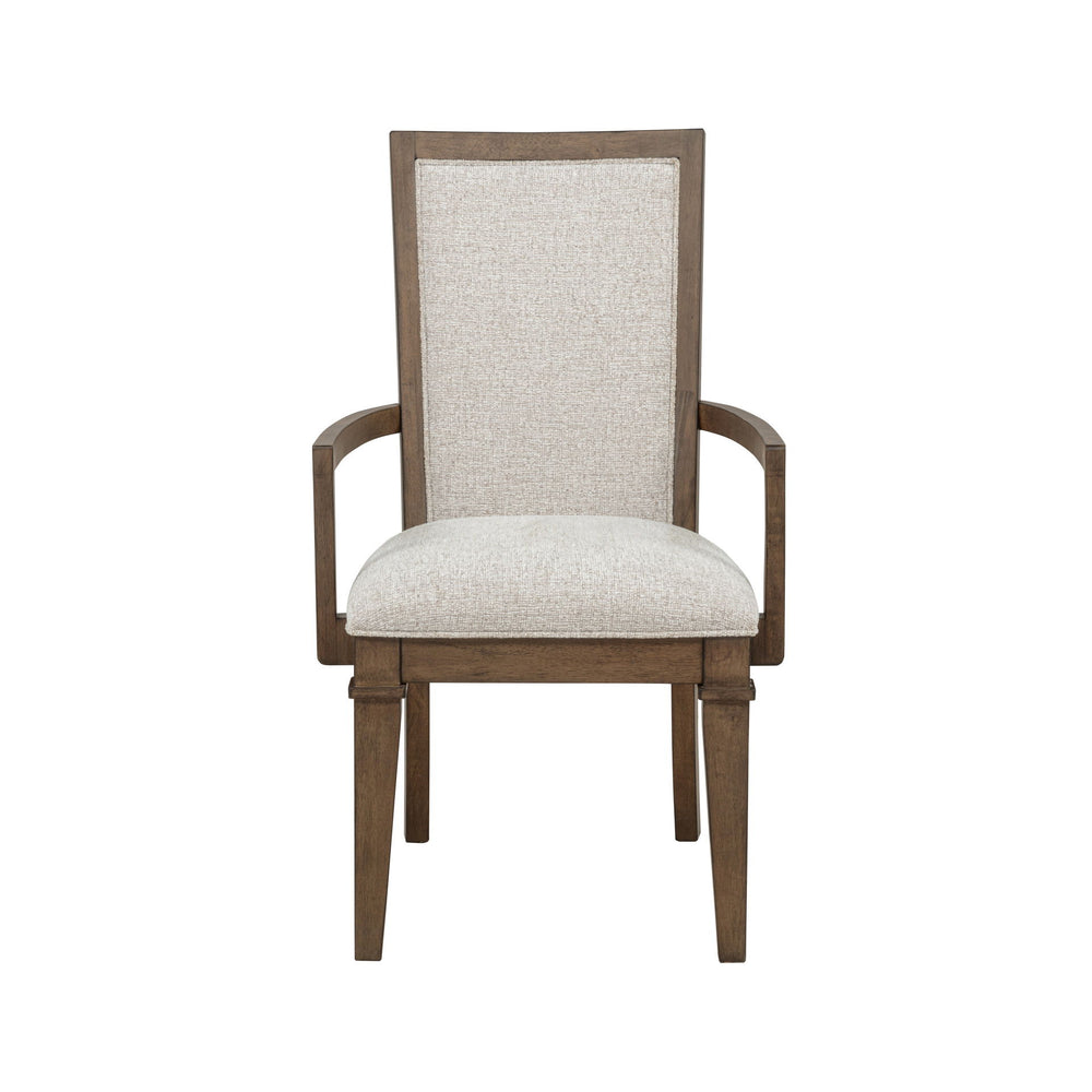 The Mariana Dining Arm Chairs in Vintage Mocha, available as a set of two, combine timeless craftsmanship with enduring comfort. Constructed from solid Rubberwood, premium manufactured woods, and Acacia wood veneers, these chairs offer long-lasting streng
