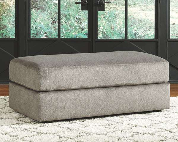  this oversized accent ottoman puts the contemporary in your contemporary home. Its ample surface space gives you elongated plushness for foot relaxation. And the microfiber fabric satisfies your need for a piece that f