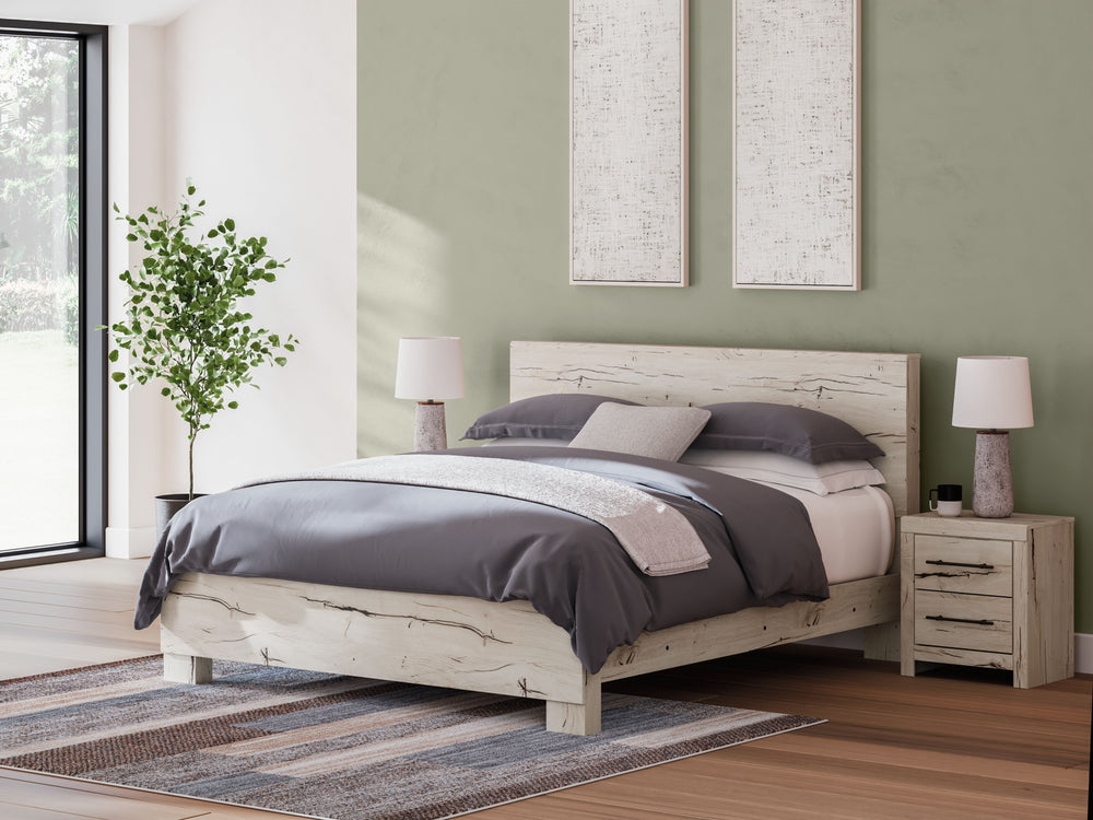 A fresh take on country living, this king panel bed strikes the perfect balance between farmhouse and contemporary. Its rustic white finish and replicated reclaimed oak grain merge effortlessly with the hearty, clean-lined look we love today. Youâ€™ll lov