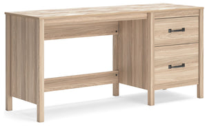 Your home office should reflect your style. Pairing the look of oak grain with a unique chevron pattern, this home office desk introduces a touch of mid-century modern style that-'s sure to elevate your space. Use this desk as a stand-alone work area, or 