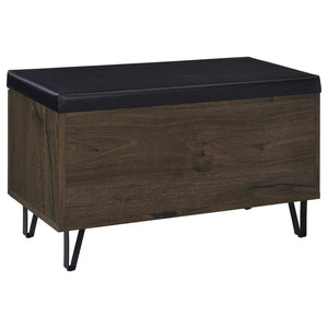 Brixton - 2-Door Padded Entryway Shoe Storage Bench - Smoked Oak