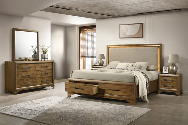  featuring a platform storage bed with a lighted headboard