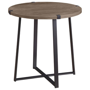 Marcus - Round Engineered Wood Side End Table - Dark Brown