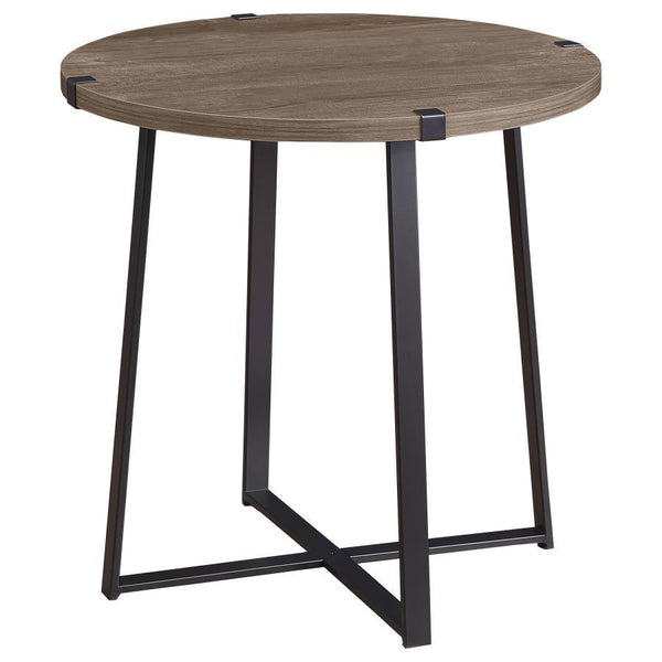 Marcus - Round Engineered Wood Side End Table - Dark Brown