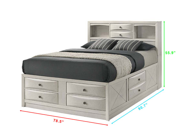 Emily - King 4 Piece Bedroom Set - White