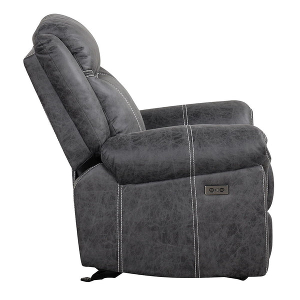 Zubaida - Power Motion Glider Recliner - Dark Gray Polish Microfiber