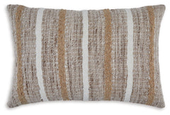 This lumbar accent pillow lends casual style and personality to any room. Its neutral striped design is an easy way to refresh your furniture for a new look and feel. Therapeutic as well as appealing, this pillow provides back support no matter where you-