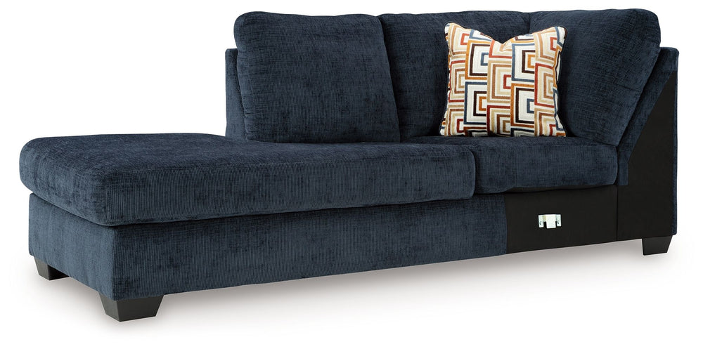 This left-arm facing sofa is made with polyester upholstery. Pairs with other items in the series to make a sectional.<br><br><b>Additional Dimensions</b><br><ul><li>Arm height: 25-"</li><li>Seat depth: 75-"</li><li>Seat height: 20-"</li><li>Top of cushio
