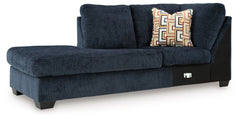 This left-arm facing sofa is made with polyester upholstery. Pairs with other items in the series to make a sectional.<br><br><b>Additional Dimensions</b><br><ul><li>Arm height: 25-"</li><li>Seat depth: 75-"</li><li>Seat height: 20-"</li><li>Top of cushio
