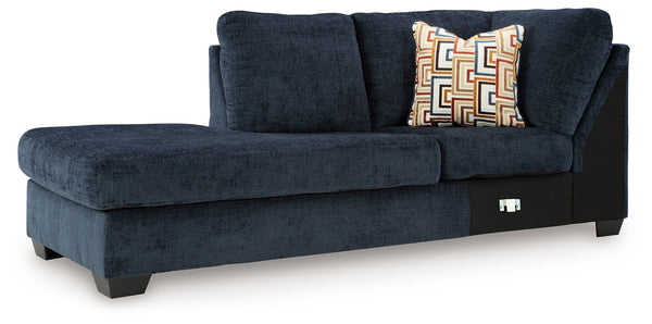 This left-arm facing sofa is made with polyester upholstery. Pairs with other items in the series to make a sectional.<br><br><b>Additional Dimensions</b><br><ul><li>Arm height: 25-"</li><li>Seat depth: 75-"</li><li>Seat height: 20-"</li><li>Top of cushio