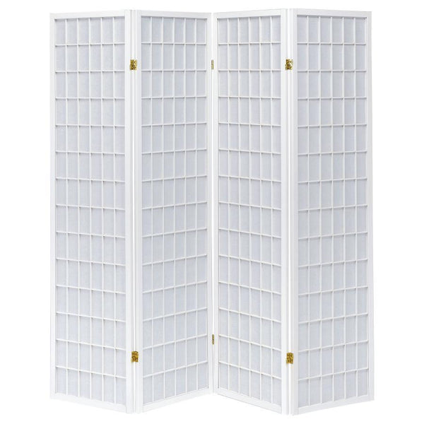 Roberto - 4-Panel Room Divider Folding Shoji Screen - White