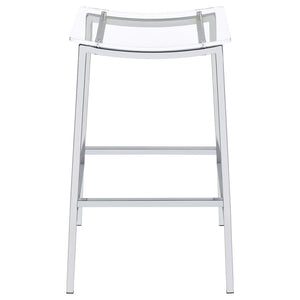 Jovani - Acrylic Backless Bar Stool (Set of 2) - Chrome