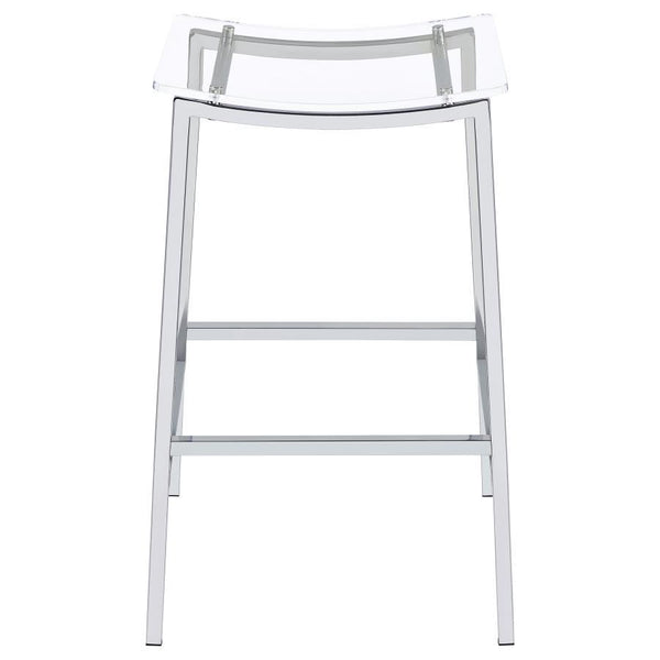Jovani - Acrylic Backless Bar Stool (Set of 2) - Chrome