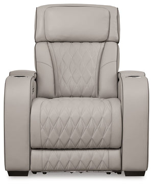 Boyington - Gray - Power Recliner/Adj Headrest