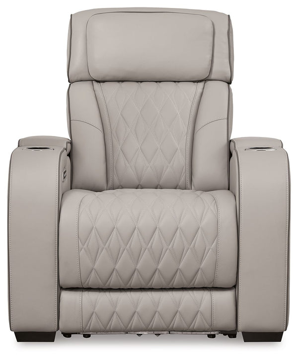 Boyington - Gray - Power Recliner/Adj Headrest
