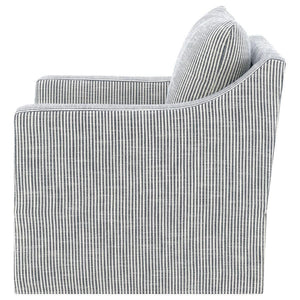 Winter - Upholstered Sloped Arm Accent Swivel Chair - Gray